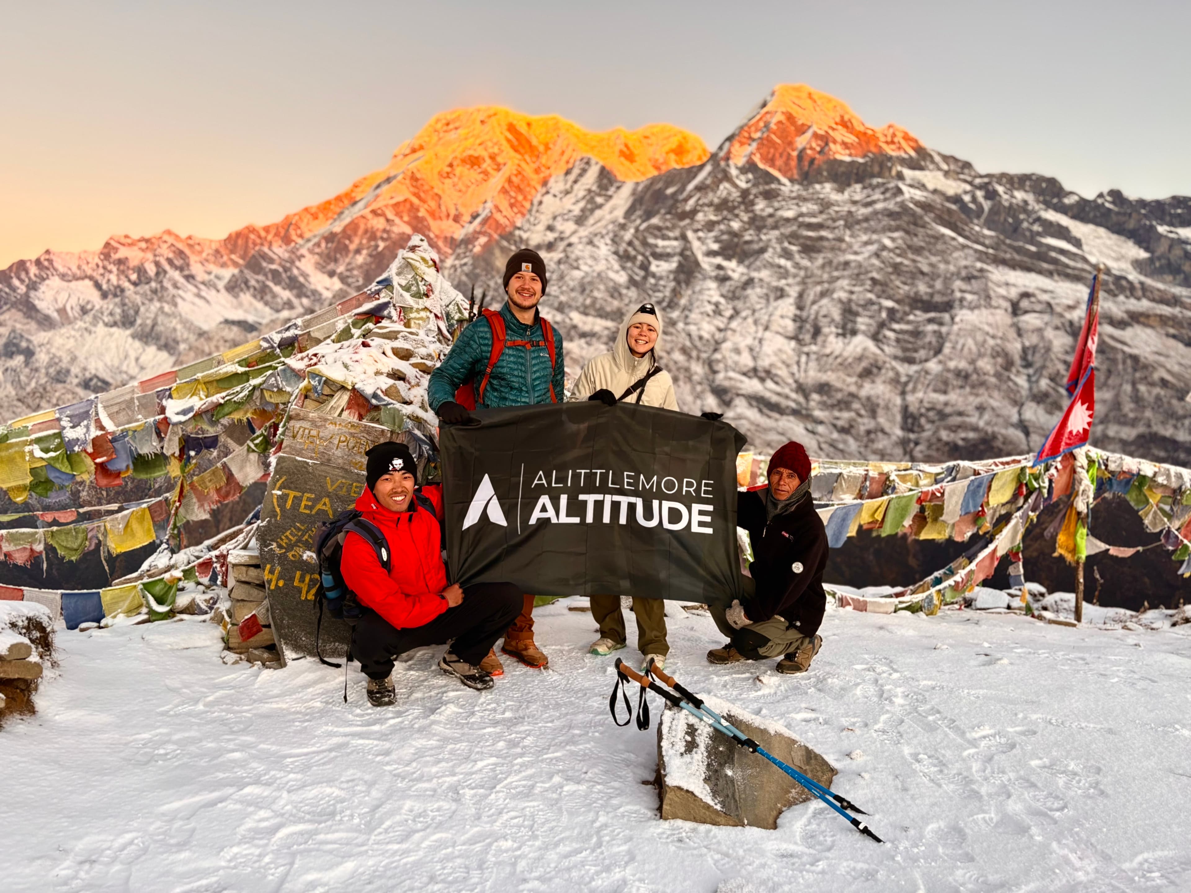 Golden sunset over Mardi Himal base camp